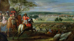 Uitzicht op het Paleis van Fontainebleau vanaf de bloemenkant
